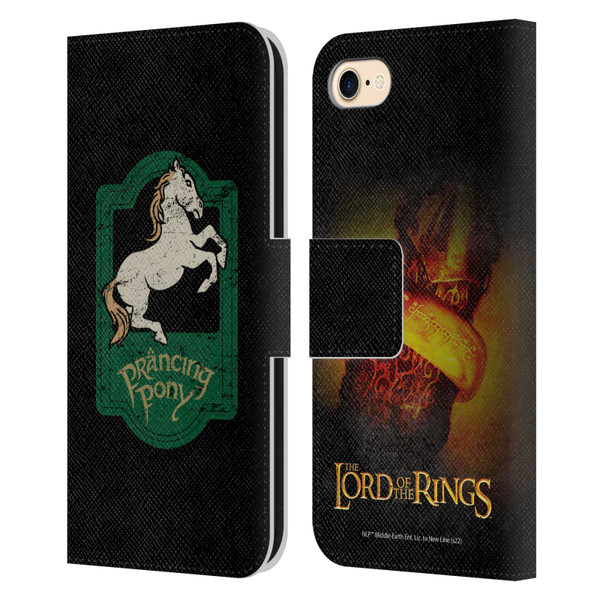 The Lord Of The Rings The Fellowship Of The Ring Graphics Prancing Pony Leather Book Wallet Case Cover For Apple iPhone 7 / 8 / SE 2020 & 2022