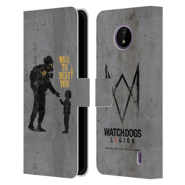 Watch Dogs Legion Street Art Nice To Beat You Leather Book Wallet Case Cover For Nokia C10 / C20