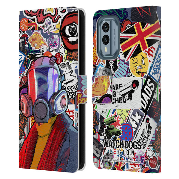 Watch Dogs Legion Street Art Granny Stickerbomb Leather Book Wallet Case Cover For Nokia X30