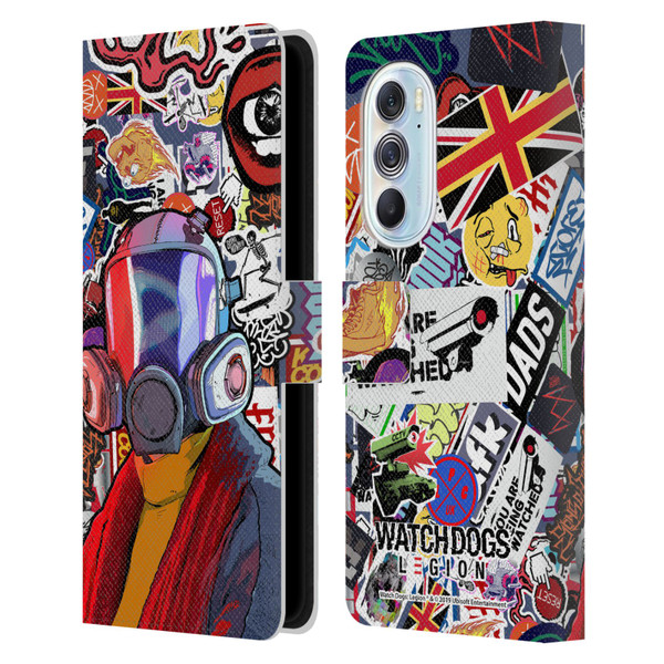 Watch Dogs Legion Street Art Granny Stickerbomb Leather Book Wallet Case Cover For Motorola Edge X30
