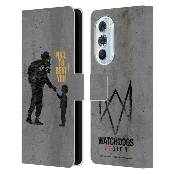 Watch Dogs Legion Street Art Nice To Beat You Leather Book Wallet Case Cover For Motorola Edge X30
