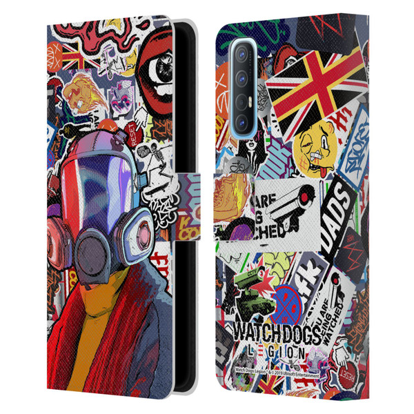 Watch Dogs Legion Street Art Granny Stickerbomb Leather Book Wallet Case Cover For OPPO Find X2 Neo 5G
