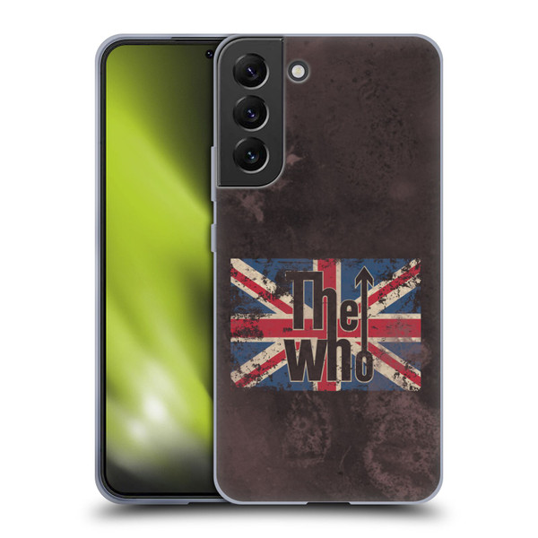 The Who Band Art Union Jack Distressed Look Soft Gel Case for Samsung Galaxy S22+ 5G