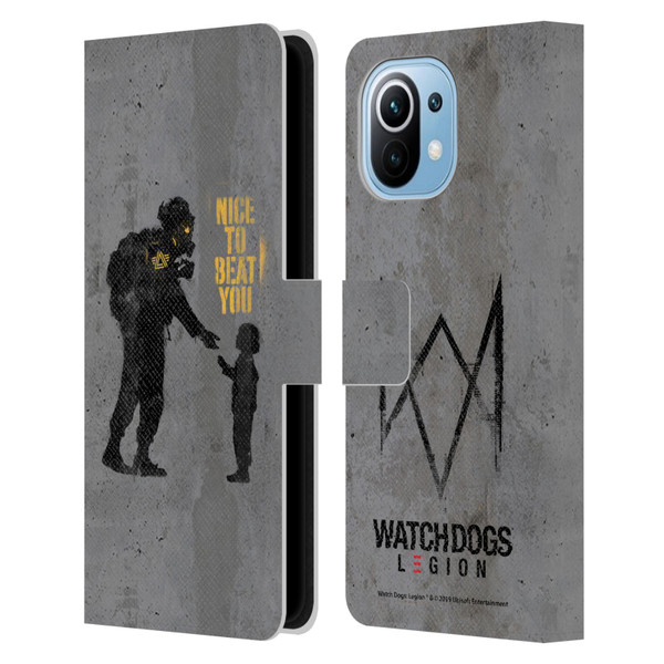 Watch Dogs Legion Street Art Nice To Beat You Leather Book Wallet Case Cover For Xiaomi Mi 11