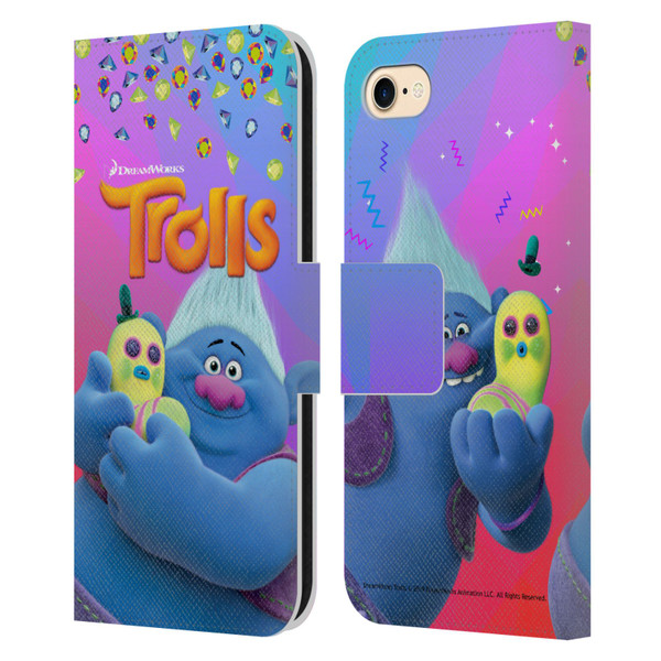 Trolls Snack Pack Biggie & Mr. Dinkles Leather Book Wallet Case Cover For Apple iPhone 7 / 8 / SE 2020 & 2022