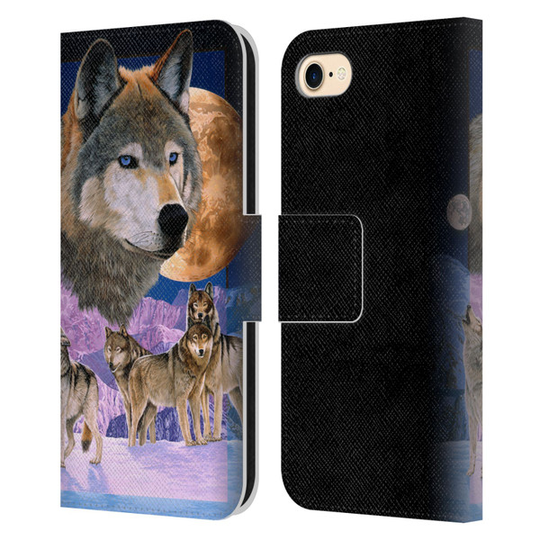 Graeme Stevenson Assorted Designs Wolves Leather Book Wallet Case Cover For Apple iPhone 7 / 8 / SE 2020 & 2022