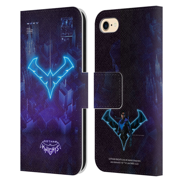 Gotham Knights Character Art Nightwing Leather Book Wallet Case Cover For Apple iPhone 7 / 8 / SE 2020 & 2022