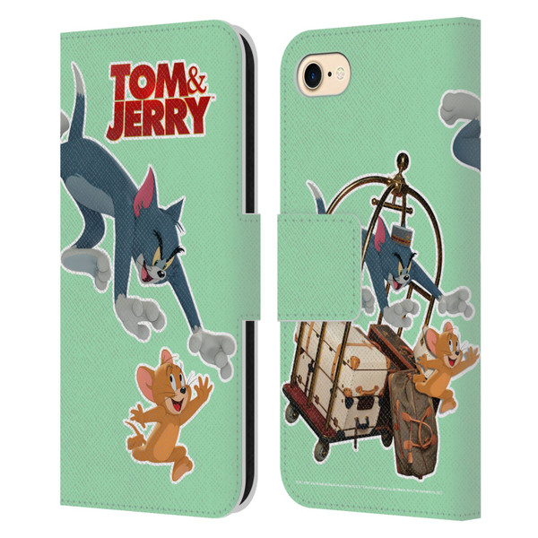 Tom And Jerry Movie (2021) Graphics Characters 1 Leather Book Wallet Case Cover For Apple iPhone 7 / 8 / SE 2020 & 2022
