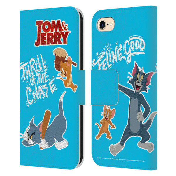 Tom And Jerry Movie (2021) Graphics Characters 2 Leather Book Wallet Case Cover For Apple iPhone 7 / 8 / SE 2020 & 2022
