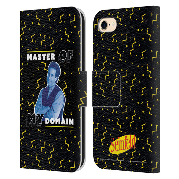 Seinfeld Graphics Master Of My Domain Leather Book Wallet Case Cover For Apple iPhone 7 / 8 / SE 2020 & 2022