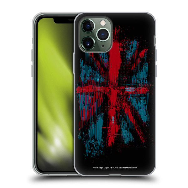 Watch Dogs Legion Key Art Flag Glitch Soft Gel Case for Apple iPhone 11 Pro
