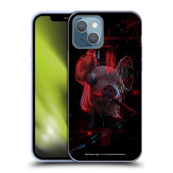 Watch Dogs Legion Key Art Pig Head Glitch Soft Gel Case for Apple iPhone 13