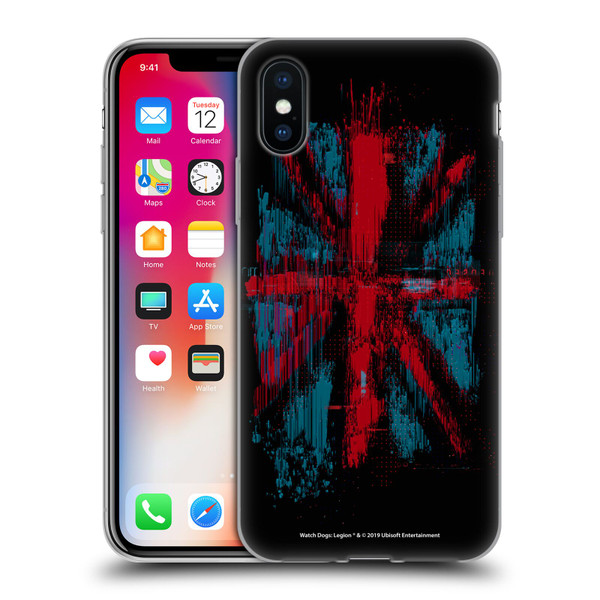 Watch Dogs Legion Key Art Flag Glitch Soft Gel Case for Apple iPhone X / iPhone XS