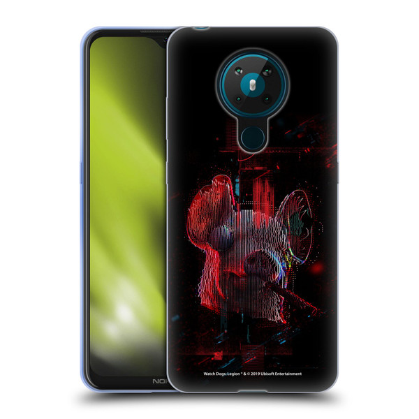 Watch Dogs Legion Key Art Pig Head Glitch Soft Gel Case for Nokia 5.3