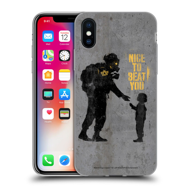 Watch Dogs Legion Street Art Nice To Beat You Soft Gel Case for Apple iPhone X / iPhone XS