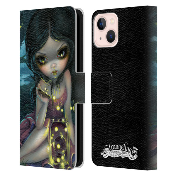 Strangeling Art Fireflies in Summer Leather Book Wallet Case Cover For Apple iPhone 13