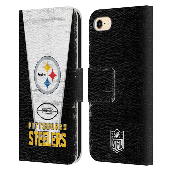 NFL Pittsburgh Steelers Logo Art Banner Leather Book Wallet Case Cover For Apple iPhone 7 / 8 / SE 2020 & 2022