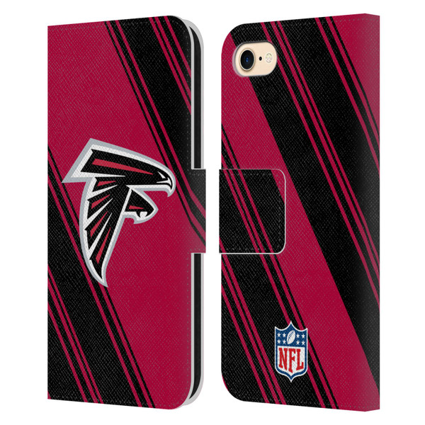 NFL Atlanta Falcons Artwork Stripes Leather Book Wallet Case Cover For Apple iPhone 7 / 8 / SE 2020 & 2022