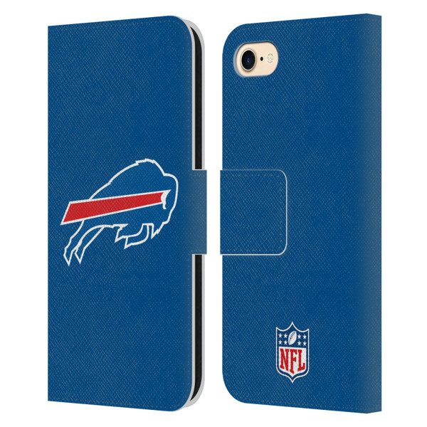 NFL Buffalo Bills Logo Plain Leather Book Wallet Case Cover For Apple iPhone 7 / 8 / SE 2020 & 2022