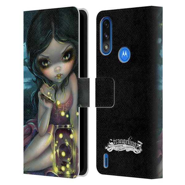 Strangeling Art Fireflies in Summer Leather Book Wallet Case Cover For Motorola Moto E7 Power / Moto E7i Power