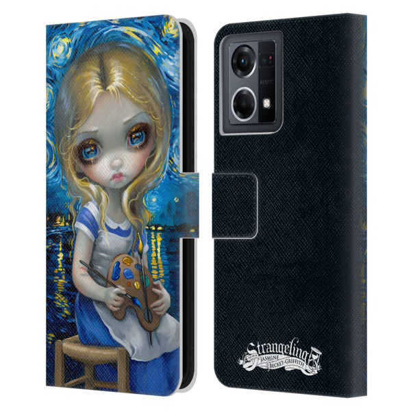 Strangeling Art Impressionist Night Leather Book Wallet Case Cover For OPPO Reno8 4G