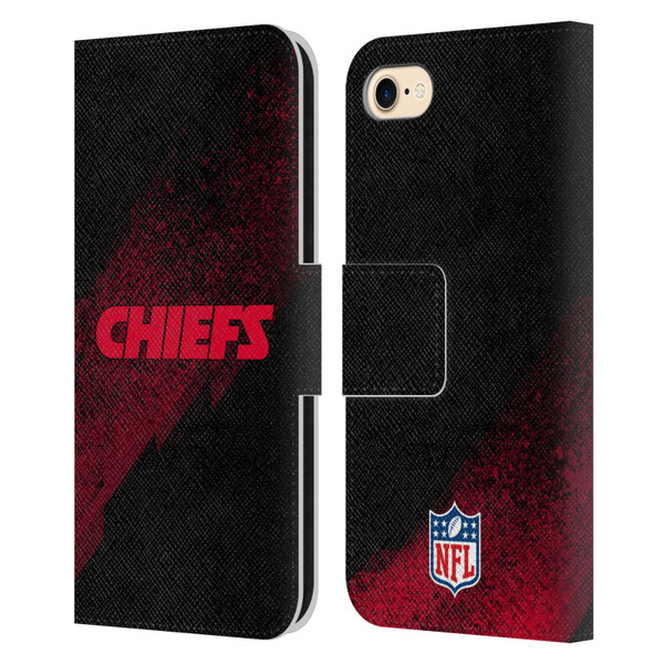 NFL Kansas City Chiefs Logo Blur Leather Book Wallet Case Cover For Apple iPhone 7 / 8 / SE 2020 & 2022