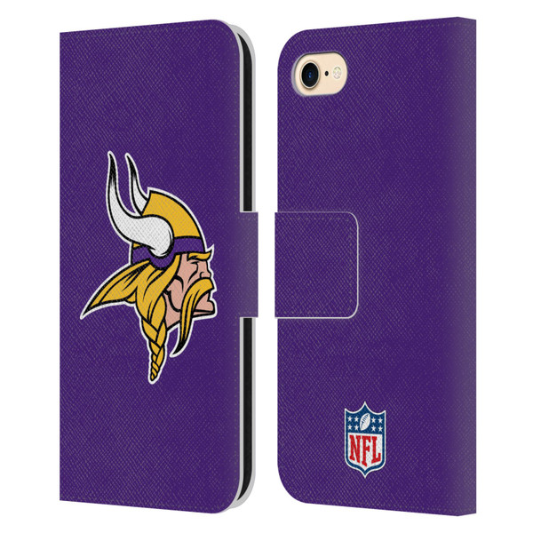 NFL Minnesota Vikings Logo Plain Leather Book Wallet Case Cover For Apple iPhone 7 / 8 / SE 2020 & 2022 NFL Minnesota Vikings Logo Plain Leather Book Wallet Case Cover For Apple iPhone 7 / 8 / SE 2020 & 2022