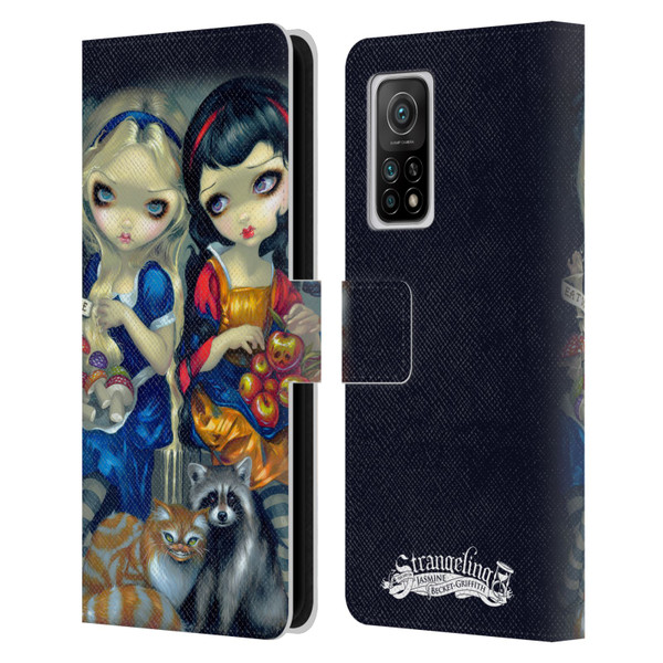 Strangeling Art Girls With Cat And Raccoon Leather Book Wallet Case Cover For Xiaomi Mi 10T 5G