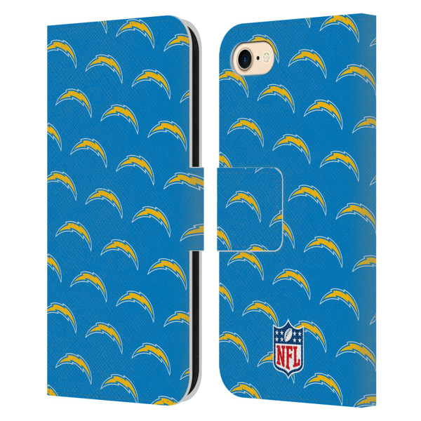 NFL Los Angeles Chargers Artwork Patterns Leather Book Wallet Case Cover For Apple iPhone 7 / 8 / SE 2020 & 2022