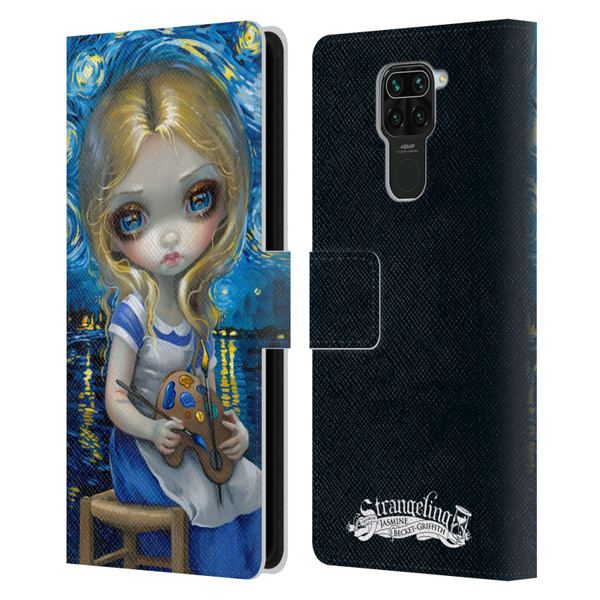 Strangeling Art Impressionist Night Leather Book Wallet Case Cover For Xiaomi Redmi Note 9 / Redmi 10X 4G