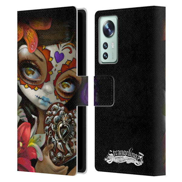Strangeling Art Day of Dead Heart Charm Leather Book Wallet Case Cover For Xiaomi 12