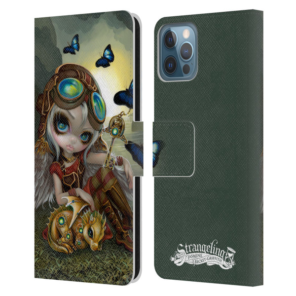Strangeling Dragon Steampunk Fairy Leather Book Wallet Case Cover For Apple iPhone 12 / iPhone 12 Pro
