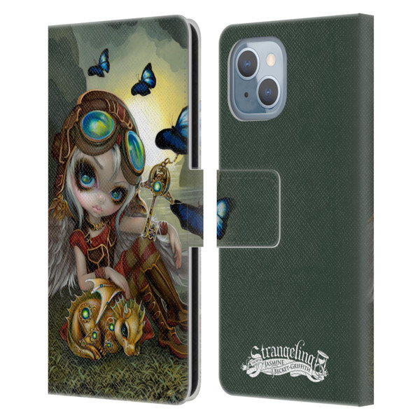 Strangeling Dragon Steampunk Fairy Leather Book Wallet Case Cover For Apple iPhone 14