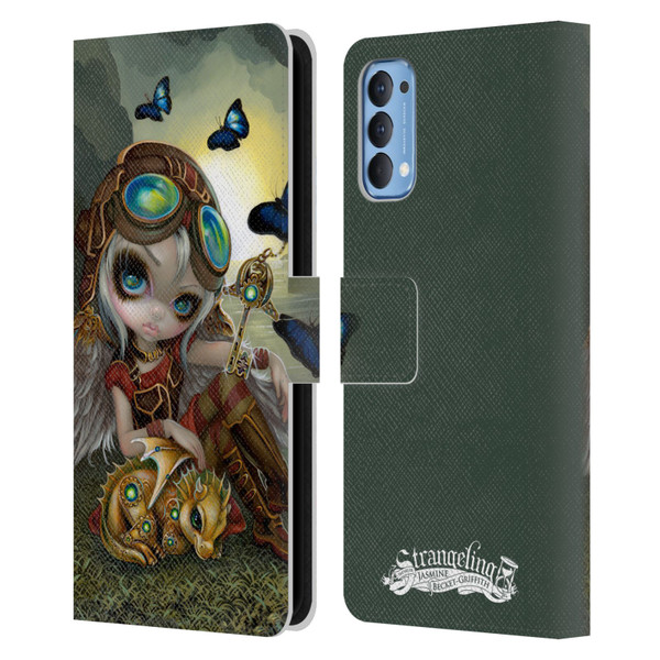 Strangeling Dragon Steampunk Fairy Leather Book Wallet Case Cover For OPPO Reno 4 5G