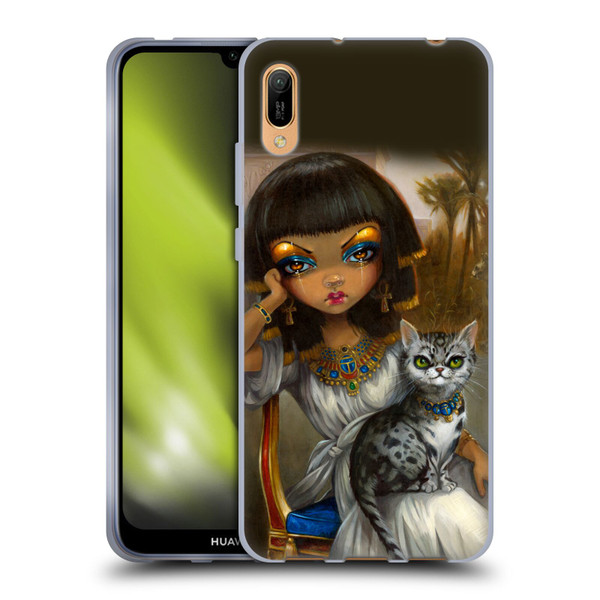 Strangeling Art Egyptian Girl with Cat Soft Gel Case for Huawei Y6 Pro (2019)