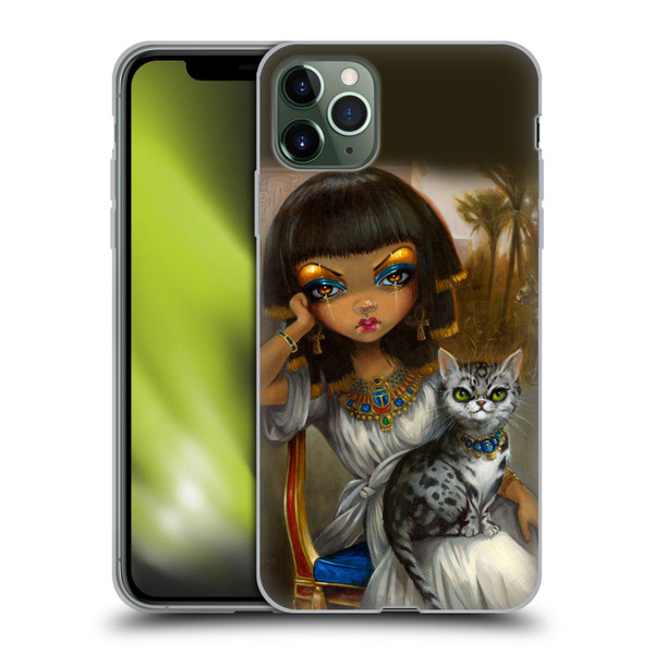 Strangeling Art Egyptian Girl with Cat Soft Gel Case for Apple iPhone 11 Pro Max