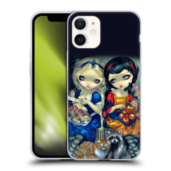 Strangeling Art Girls With Cat And Raccoon Soft Gel Case for Apple iPhone 12 Mini
