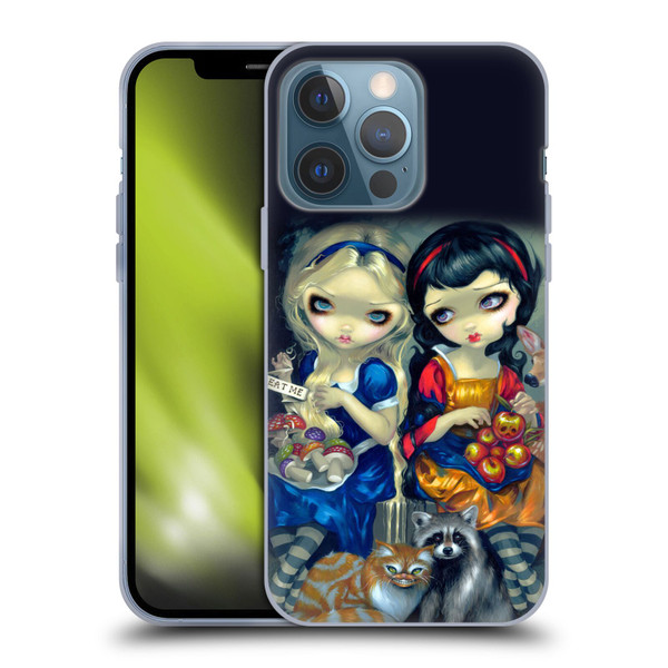Strangeling Art Girls With Cat And Raccoon Soft Gel Case for Apple iPhone 13 Pro