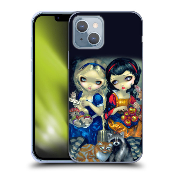 Strangeling Art Girls With Cat And Raccoon Soft Gel Case for Apple iPhone 14