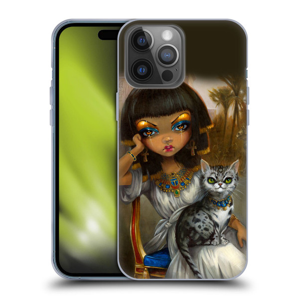 Strangeling Art Egyptian Girl with Cat Soft Gel Case for Apple iPhone 14 Pro Max