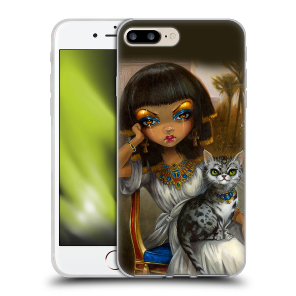 Strangeling Art Egyptian Girl with Cat Soft Gel Case for Apple iPhone 7 Plus / iPhone 8 Plus