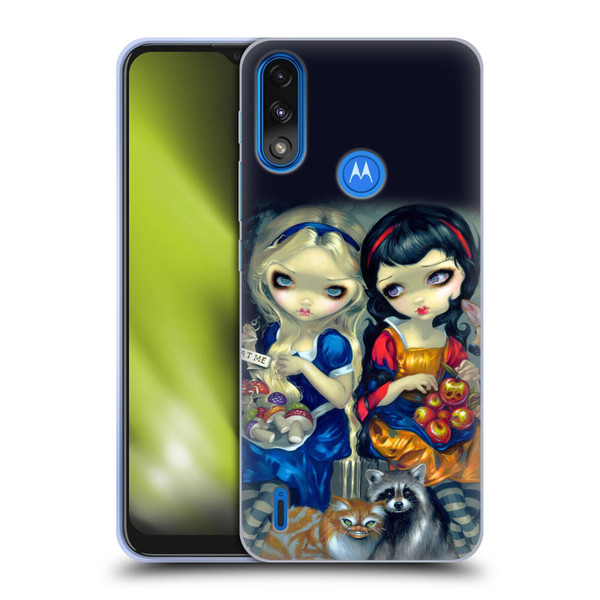 Strangeling Art Girls With Cat And Raccoon Soft Gel Case for Motorola Moto E7 Power / Moto E7i Power