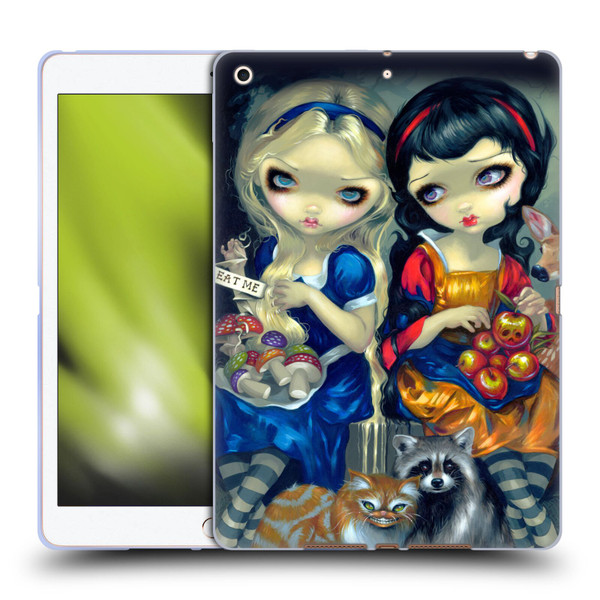 Strangeling Art Girls With Cat And Raccoon Soft Gel Case for Apple iPad 10.2 2019/2020/2021