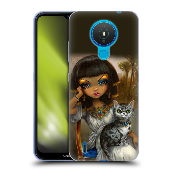 Strangeling Art Egyptian Girl with Cat Soft Gel Case for Nokia 1.4