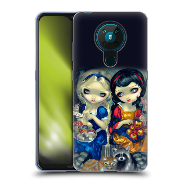 Strangeling Art Girls With Cat And Raccoon Soft Gel Case for Nokia 5.3