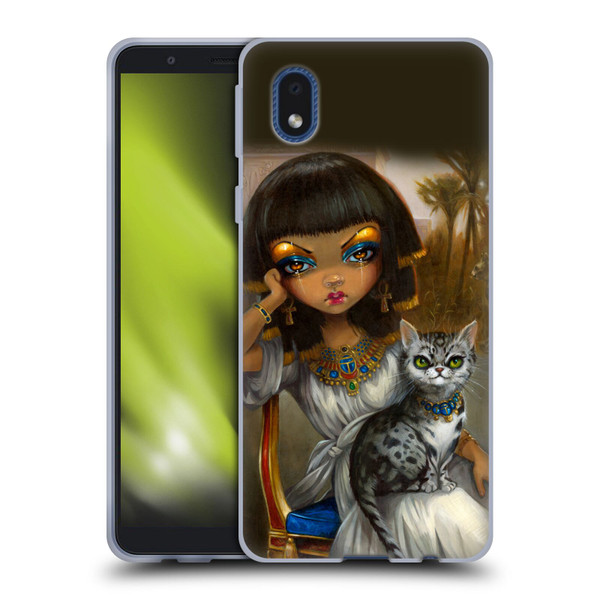 Strangeling Art Egyptian Girl with Cat Soft Gel Case for Samsung Galaxy A01 Core (2020)