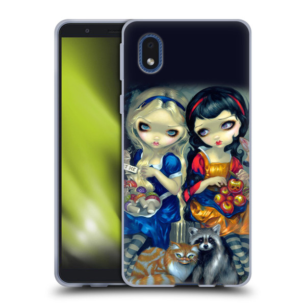 Strangeling Art Girls With Cat And Raccoon Soft Gel Case for Samsung Galaxy A01 Core (2020)