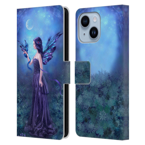 Rachel Anderson Fairies Iridescent Leather Book Wallet Case Cover For Apple iPhone 14 Plus