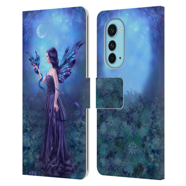 Rachel Anderson Fairies Iridescent Leather Book Wallet Case Cover For Motorola Edge (2022)