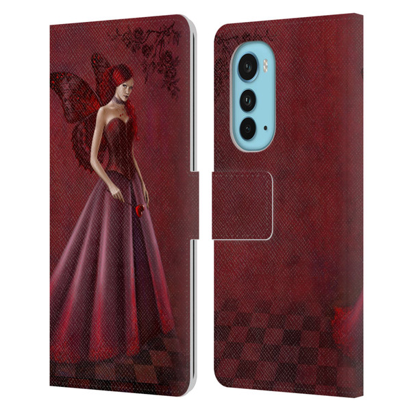 Rachel Anderson Fairies Queen Of Hearts Leather Book Wallet Case Cover For Motorola Edge (2022)